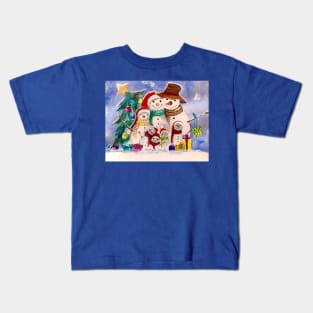 Snowman family 2 Kids T-Shirt